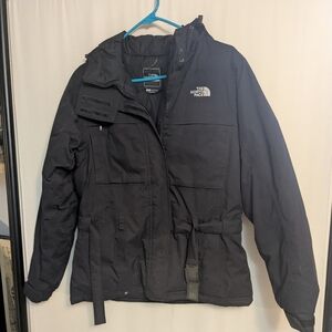 The North Face Men's Charcoal Performance Jacket. Size Small. Attached Hoodie.